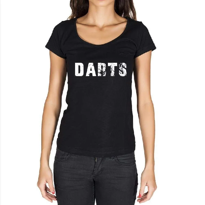 darts, T-Shirt for women, t shirt gift, black