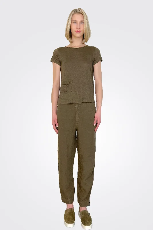 Linen Pocket Pants - Brown