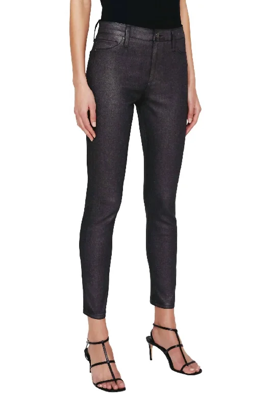 Farrah Coated Skinny Ankle Jean In Luminous Grey