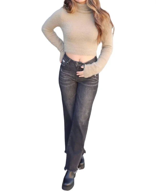 Fiona Wide Leg Jeans In Black