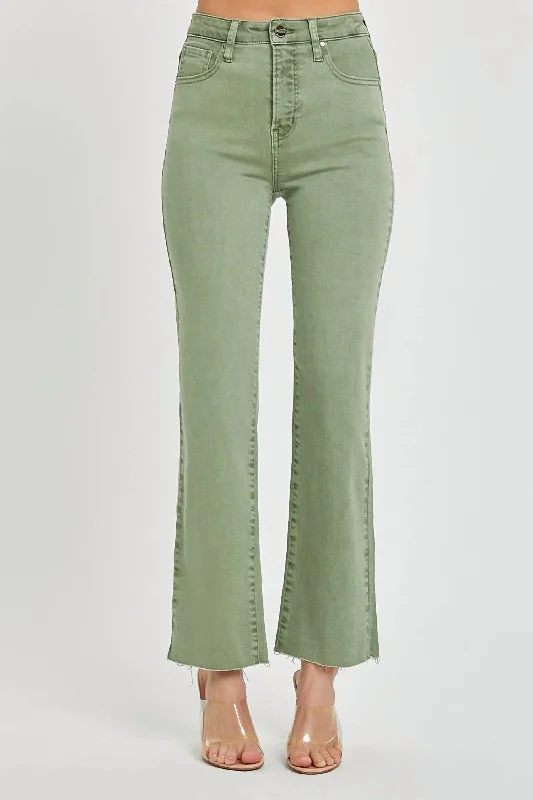 High Rise Tummy Control Jeans In Olive