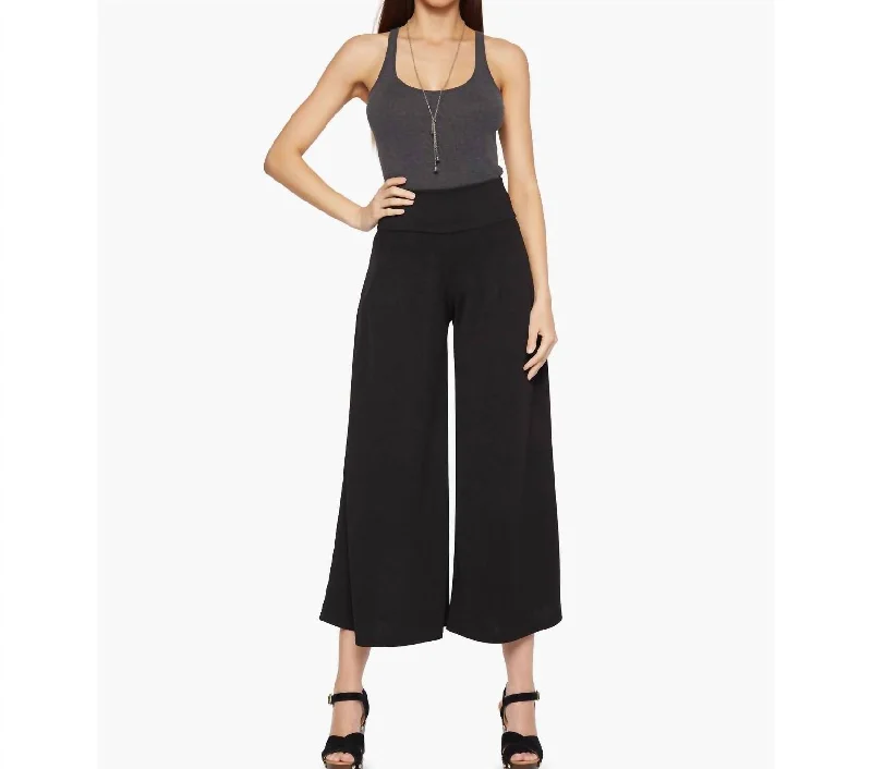 Long Microfiber Extra-Wide Leg Pant In Black