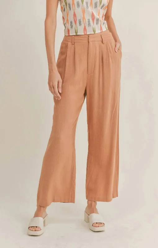 Out West Linen Pants In Tan