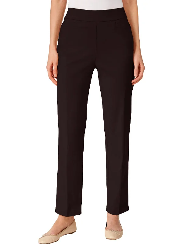 Petites Womens Casual Modern Fit Straight Leg Pants