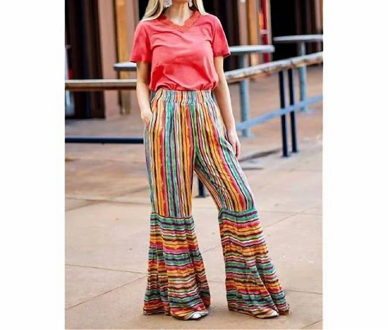 Ruffle Palazzo Pants In Multi