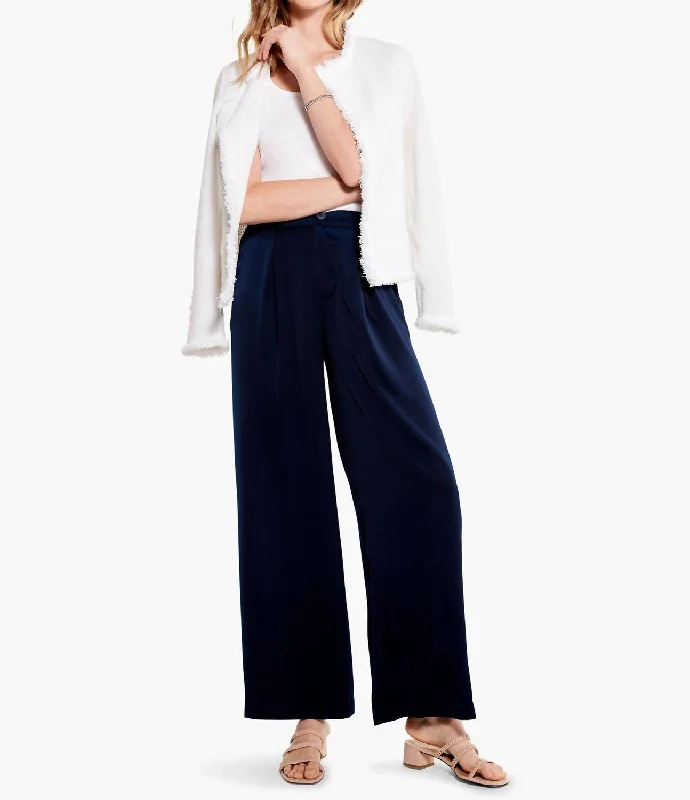 Soft Drape Wide-Leg Pant In Dark Indigo