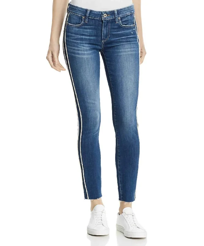 Verdugo Ankle Piping Raw Hem Jean In Indigo/cream