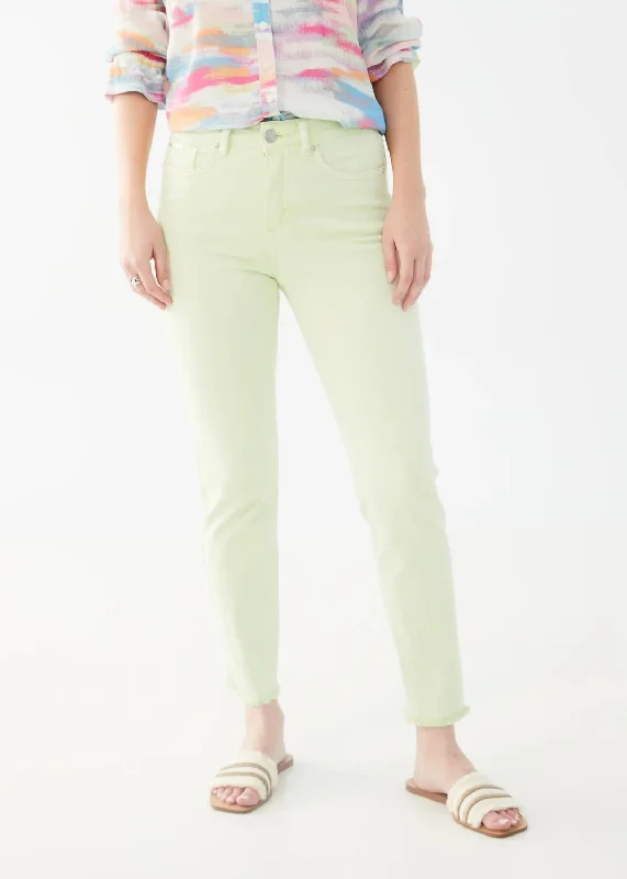 Women's Olivia Slim Ankle Frayed Jeans In Mojito Green