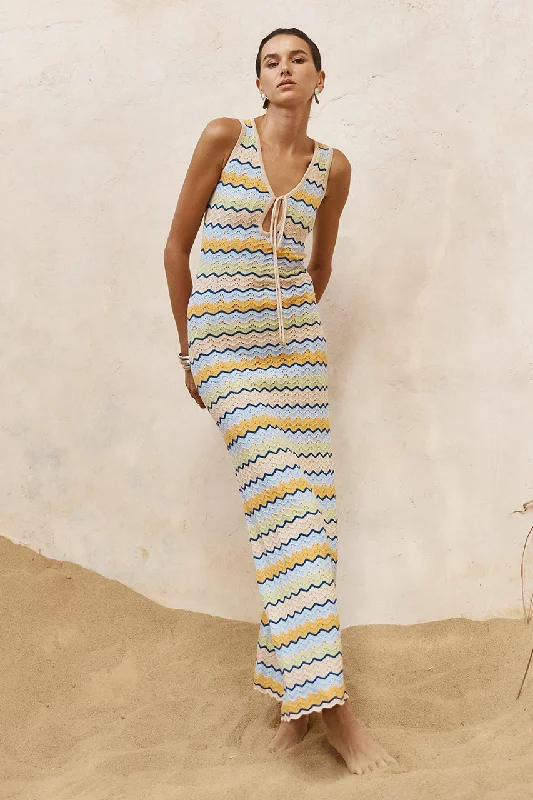 ISABO MAXI DRESS - BLUE MULTI