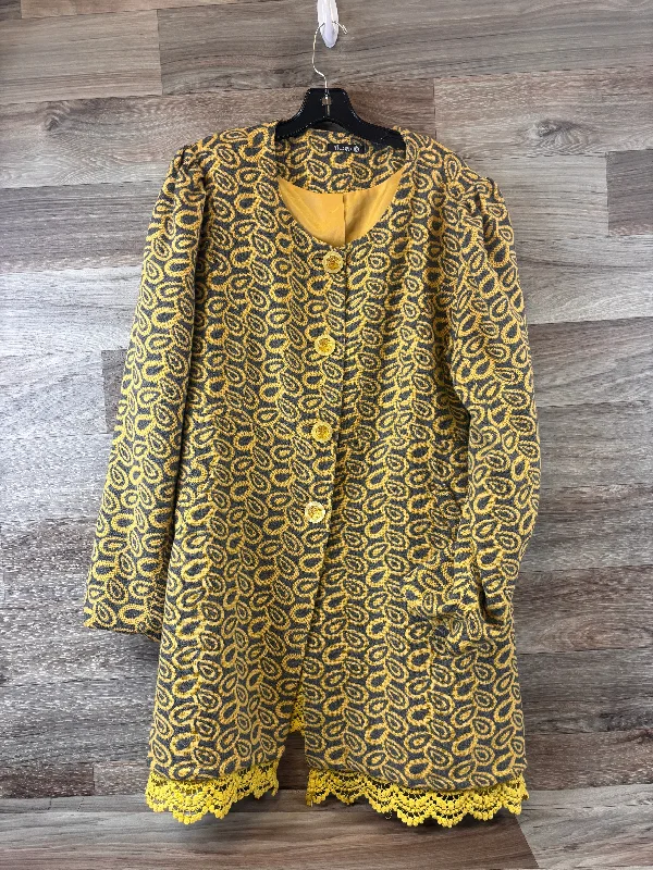 Jacket Other By Clothes Mentor In Grey & Yellow, Size: 2x