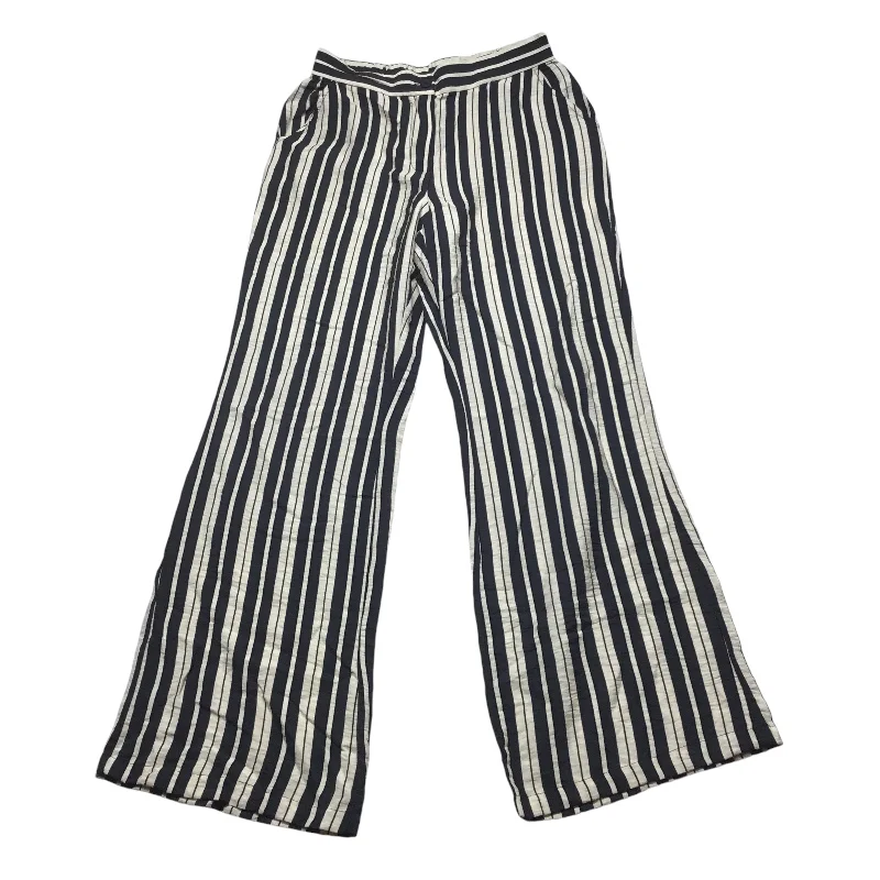 Pants Wide Leg By Cmc In Blue & Cream, Size: M