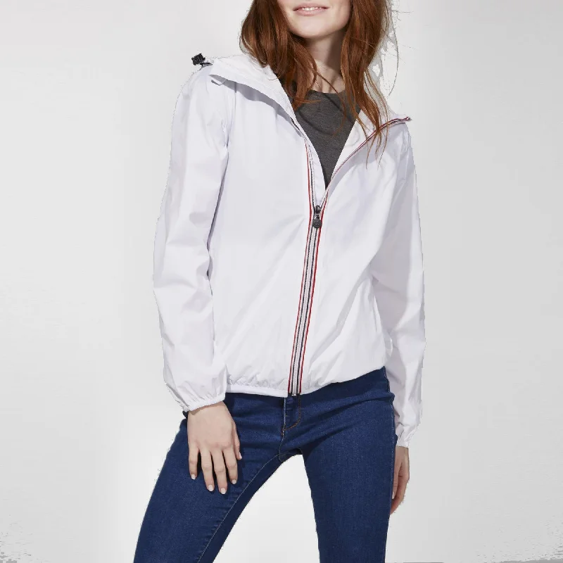 Sloane Full Zip Packable Rain Jacket (White)