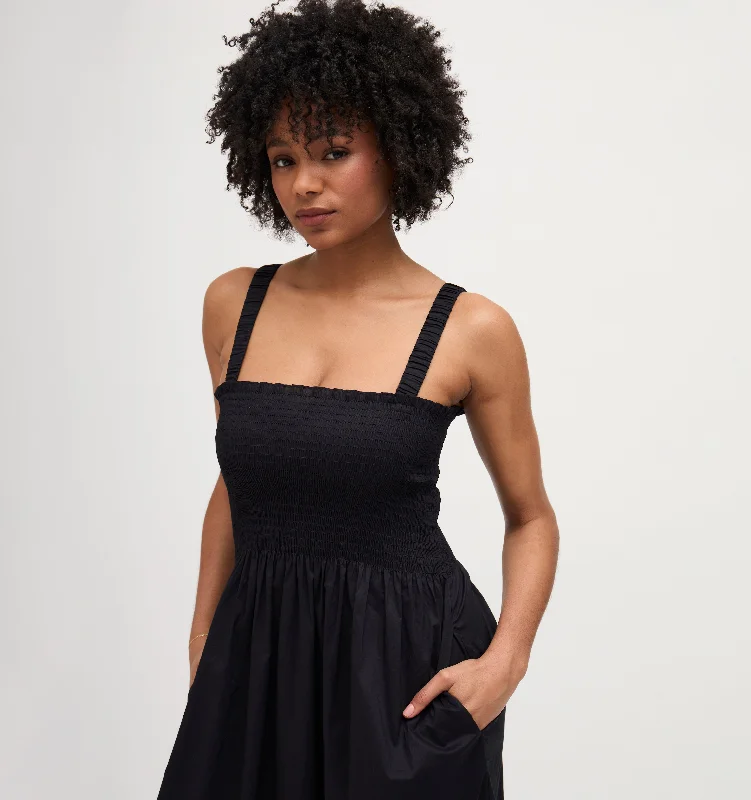 The Anjuli Nap Dress - Black Cotton