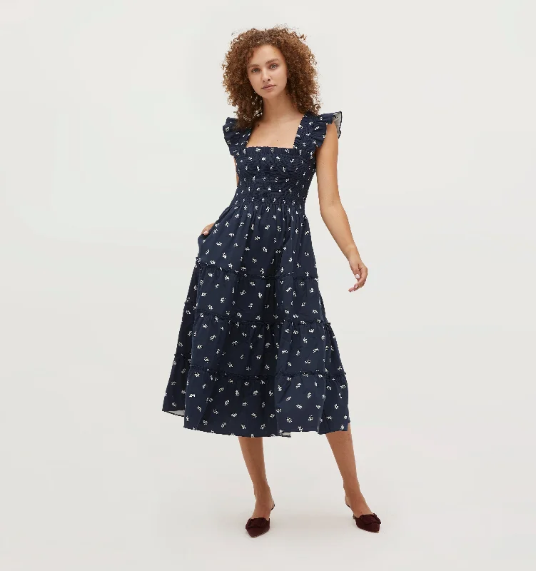 The Ellie Nap Dress - Navy Autumn Paisley