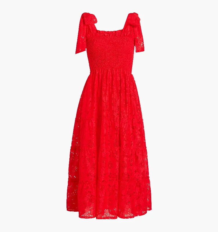 Poppy Red Floral Lace