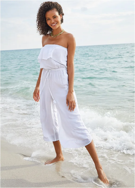 Strapless Jumpsuit - Pearl White