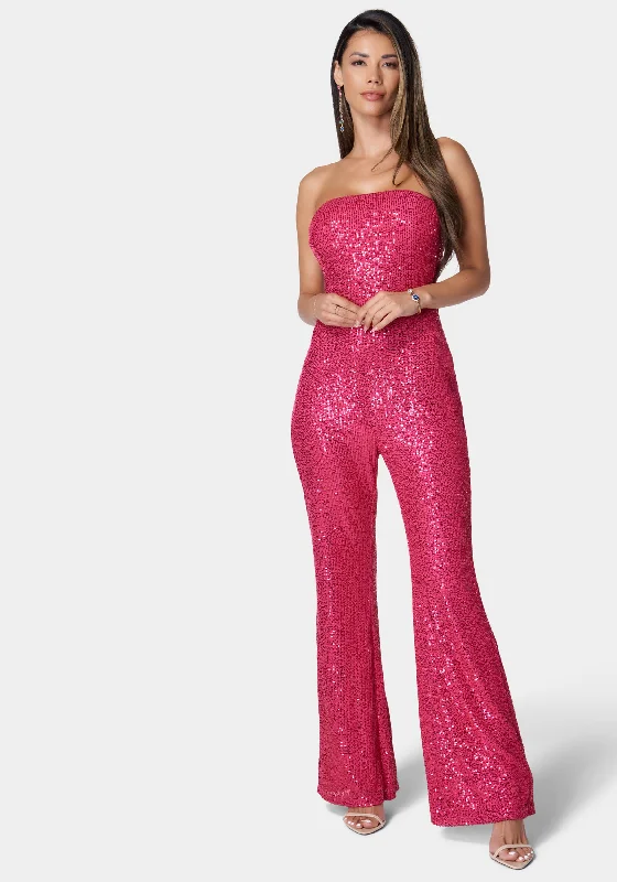 Strapless Sequin Jumpsuit