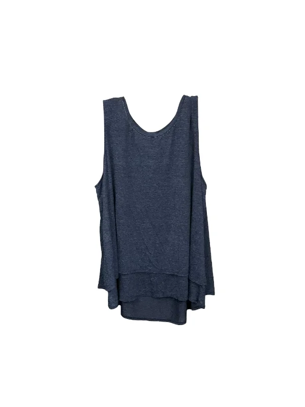 Top Sleeveless By Apt 9 In Blue Black, Size: 2x