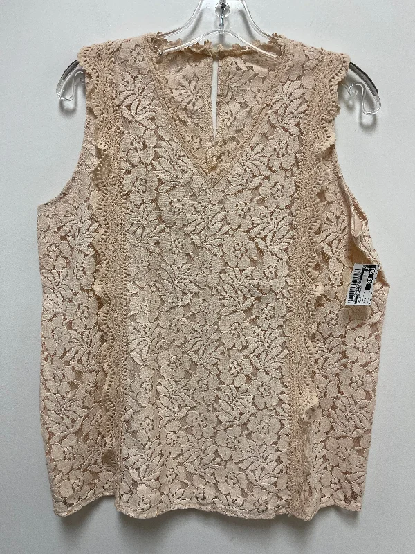 Top Sleeveless By Clothes Mentor In Cream, Size: L