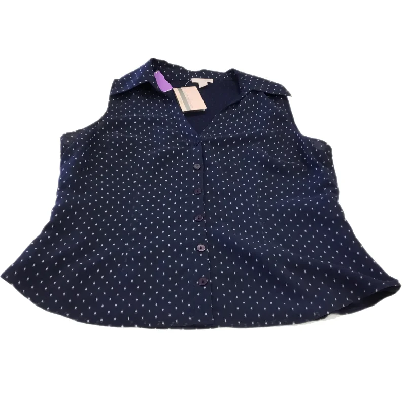 Top Sleeveless By Clothes Mentor In Navy, Size: 12