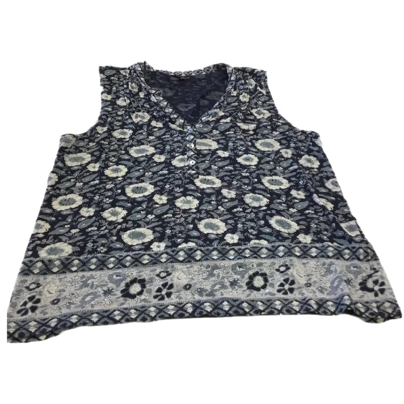 Top Sleeveless By Lucky Brand In Blue, Size: L