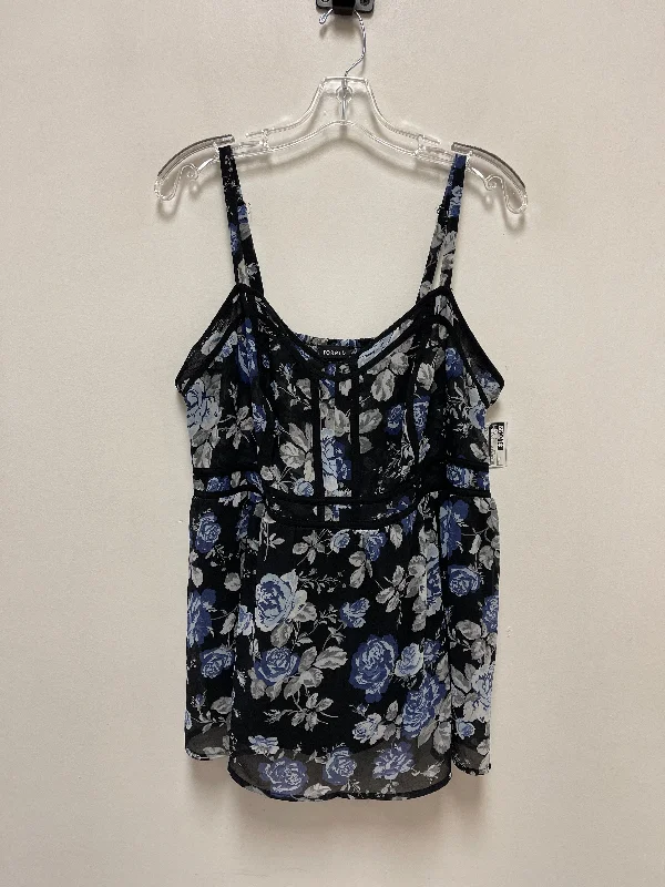 Top Sleeveless By Torrid In Black & Blue, Size: 2x