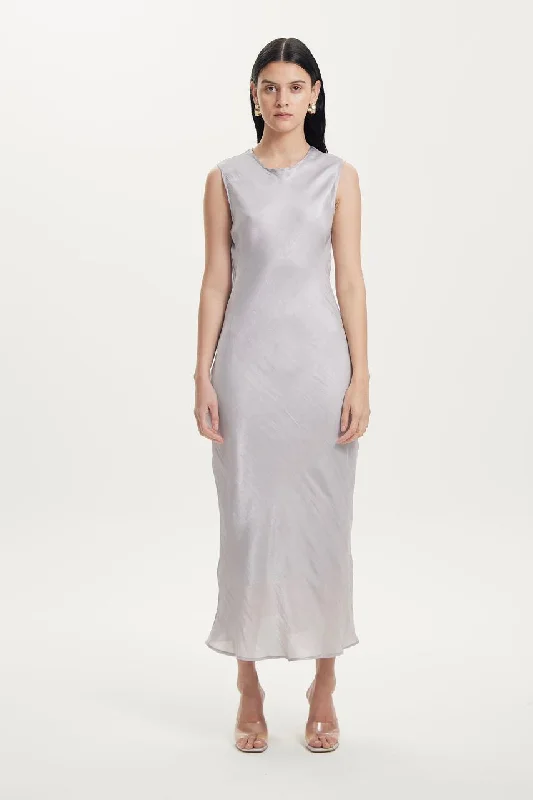 Third Form Untamed Bias Tank Dress - Silver