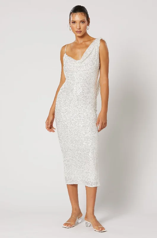 Winona Spritz Midi Dress - White