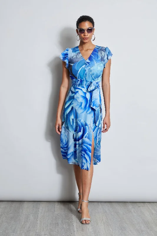 Silk Fantasy Garden Midi Dress