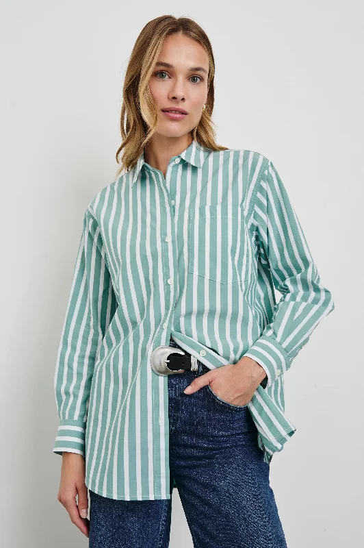 ELSA SHIRT - AGAVE WHITE STRIPE