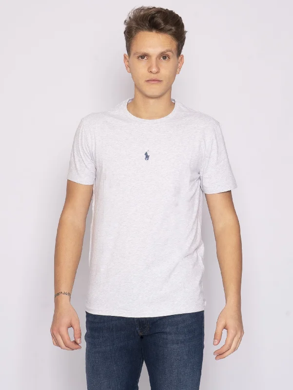 T-shirt con Logo Centrale Grigio