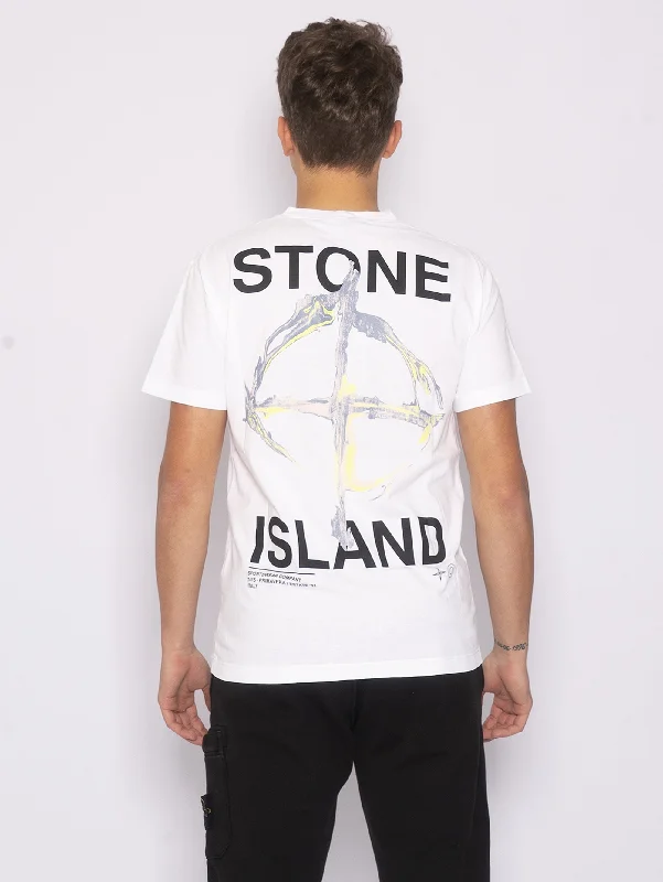 T-shirt con Stampa Posteriore Bianco