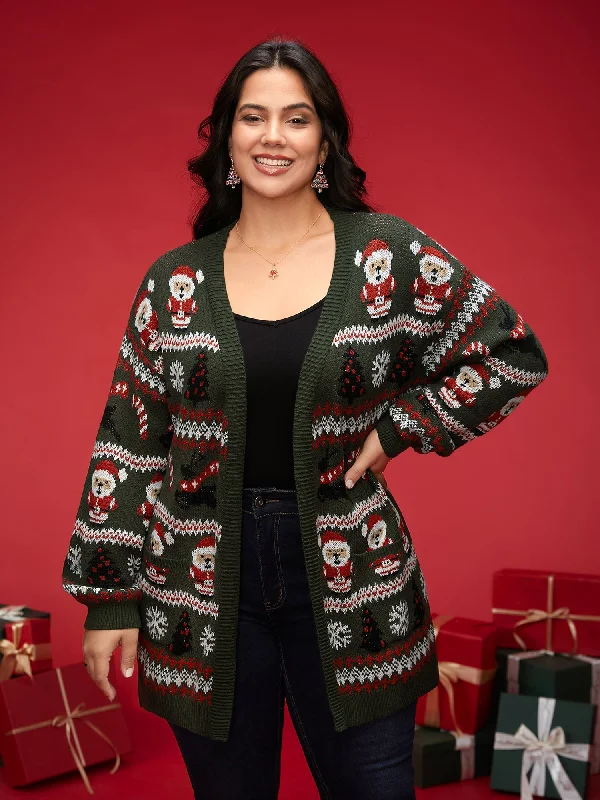 Supersoft Essentials Holiday Pattern Open Cardigan